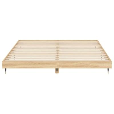 Bedframe bewerkt hout sonoma eikenkleurig 200x200 cm Bedframe bewerkt hout sonoma eikenkleurig 200x200 cm