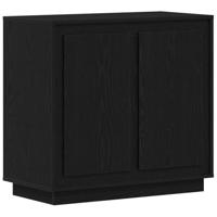 Dressoir Zwart Eiken 80 x 40 x 75 cm Bewerkt hout - thumbnail