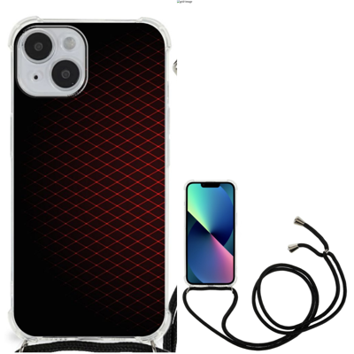 iPhone 14 Doorzichtige Silicone Hoesje Geruit Rood iPhone 14 Doorzichtige Silicone Hoesje Geruit Rood