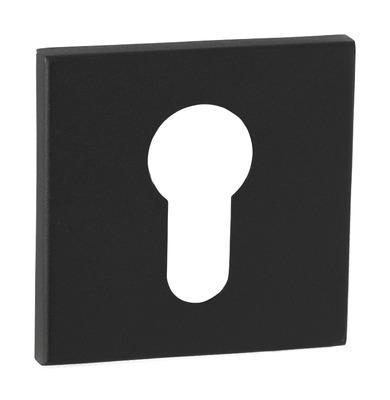 Paar vierkante PC rozetten ZN 52x52x5mm zwart