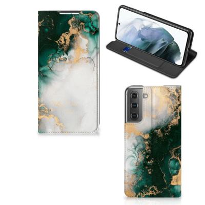 Standcase voor Samsung Galaxy S21 FE Marmer Groen Standcase voor Samsung Galaxy S21 FE Marmer Groen