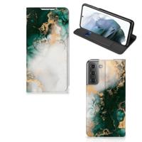Standcase voor Samsung Galaxy S21 FE Marmer Groen - thumbnail