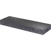 Renkforce 483 mm (19) Rack Mount 10-Port USB 3.2 Gen 2 Hub USB 3.2 Gen 2-hub Voor industriële toepassingen, Rackmontage mogelijk, Met metalen behuizing Zwart - thumbnail