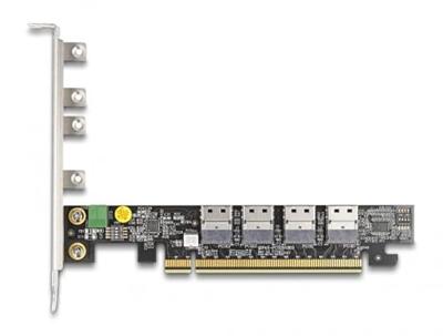 DeLOCK PCI Express x16 Card to 4 x internal SFF-8654 4i NVMe netwerkadapter