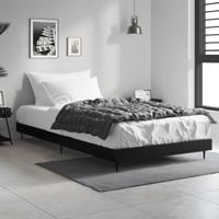 Bedframe bewerkt hout zwart 90x200 cm - thumbnail