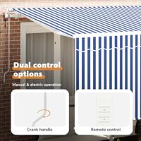 VidaXL Inklapbaar zonnescherm blauw en wit 300 x 200 cm - thumbnail