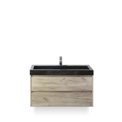 Dante Badmeubelset 100 cm - Craft Oak - Wastafel Hardsteen Wit Lucca