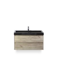 Dante Badmeubelset 100 cm - Craft Oak - Wastafel Hardsteen Wit Lucca - thumbnail