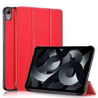 Lunso - iPad 10 (2022) - Tri-Fold Bookcase hoes - Rood - thumbnail