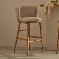 Kave Home Barkruk 'Ciselia' Chenille, kleur Beige (zithoogte 65cm) - thumbnail