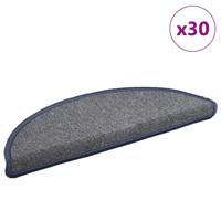 VidaXL Trapmatten 30 st 56x17x3 cm lichtgrijs en blauw halfrond - thumbnail