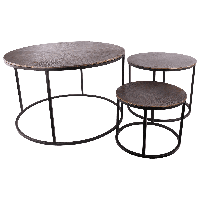 Set van 3 bijzettafels Helsingborg 31100 zwart + fire brass - thumbnail