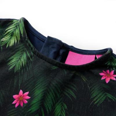 Kinderjurk met lange mouwen hertenprint 140 marineblauw - thumbnail