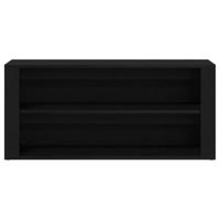 Schoenenbank 100x35x45 cm bewerkt hout zwart eikenkleurig - thumbnail