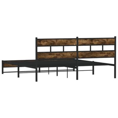 Bedframe zonder matras metaal gerookt eikenkleurig 183x213 cm
