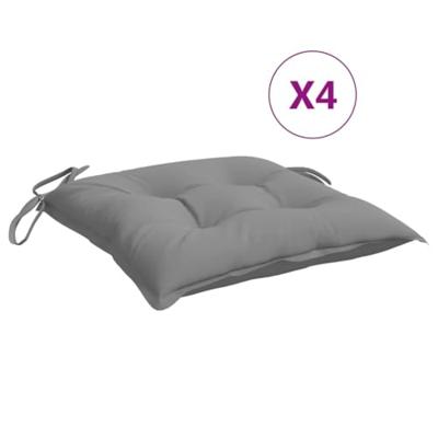 VidaXL Stoelkussens 4 st 40x40x7 cm oxford stof grijs