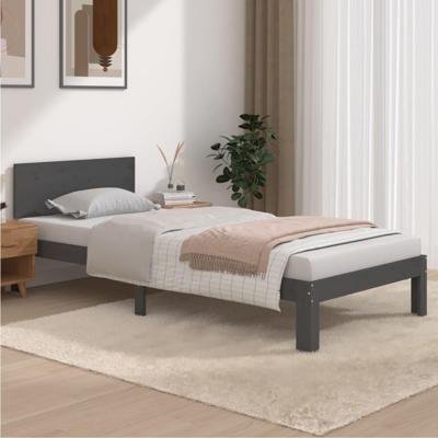 Bedframe massief grenenhout grijs 90x200 cm Bedframe massief grenenhout grijs 90x200 cm