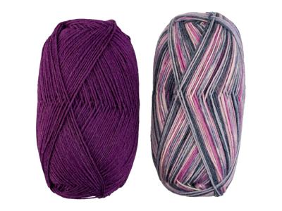 crelando Wollen breigaren (Grijs/roze) crelando Wollen breigaren (Grijs/roze)