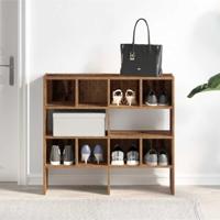 Schoenenrekken 2 st stapelbaar 89,5x30x40 cm oud houtkleurig - thumbnail