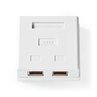 Nedis Netwerk Wanddoos | Opbouw | 2 poort(en) | STP CAT6 | Recht | Female | Goud Verguld | PVC | Wit | Doos - CCGB89130WT - thumbnail