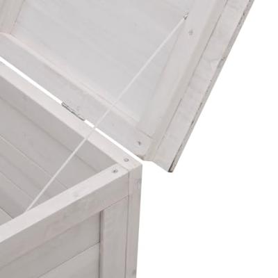 Tuinbox 99x49,5x58,5 cm massief vurenhout wit - thumbnail