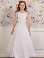 LILLY 08-1107-WH Communie Jurk | Maat: 152 - thumbnail