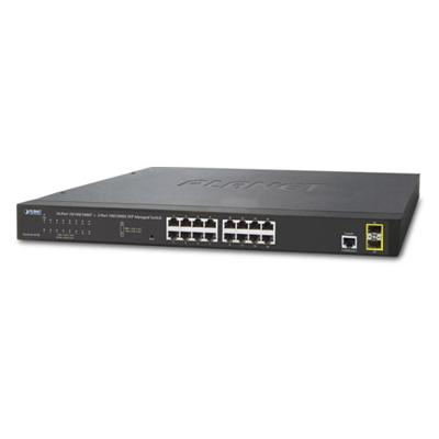 PLANET SFP L2/L4 SNMP Gigabit Ethernet Switch 16-Port 10/100/1000Base-T + 2-Port 100/1000MBPS IPv4/IPv6