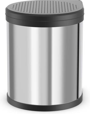 Hailo Compact-Box M 3555-101 Afvalbak 15 l RVS (Ø x h) 285 mm x 355 mm Zilver, Zwart 1 stuk(s)