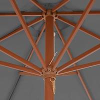 Tuinparasol met houten paal 300 cm antraciet - thumbnail