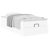 Ottoman bed met matras 120x190 cm kunstleer wit - thumbnail