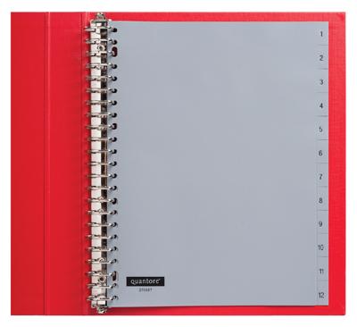 Tabbladen 23-gaats 1-12 grijs PP Quantore Tabbladen 23-gaats 1-12 grijs PP Quantore