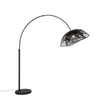 QAZQA Oosterse booglamp zwart bamboe - Pua - thumbnail