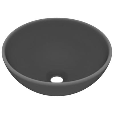 VidaXL Wastafel rond 32,5x14 cm keramiek mat donkergrijs