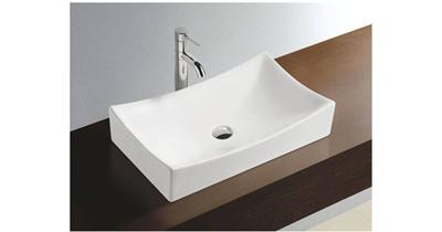 Saqu Impact rechthoekige waskom 55x35x12cm keramiek wit