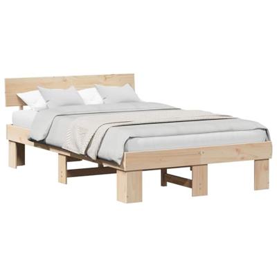 Bedframe met hoofdeinde Bruin 120 x 200 cm Massief grenenhout Bedframe met hoofdeinde Bruin 120 x 200 cm Massief grenenhout