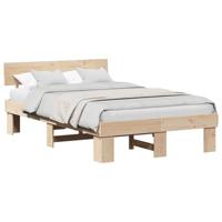 Bedframe met hoofdeinde Bruin 120 x 200 cm Massief grenenhout - thumbnail