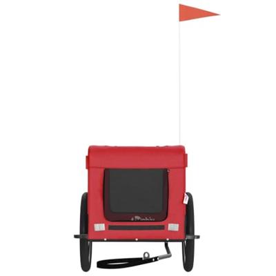 VidaXL Hondenfietstrailer oxford stof en ijzer rood en zwart