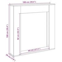 Haardombouw 100x20x100 cm bewerkt hout oud houtkleurig - thumbnail