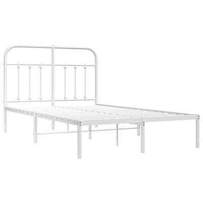 Bedframe met hoofdbord metaal wit 120x200 cm Bedframe met hoofdbord metaal wit 120x200 cm