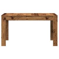 Eettafel 140x74,5x76 cm bewerkt hout oud houtkleurig - thumbnail