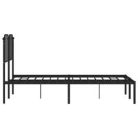 Bedframe met hoofdbord metaal zwart 120x190 cm - thumbnail