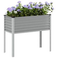 VidaXL Plantenbak 100x45x90 cm staal grijs - thumbnail