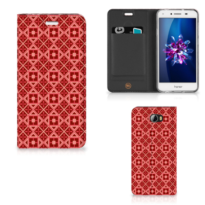 Huawei Y5 2 | Y6 Compact | Hoesje met Magneet | Batik Rood
