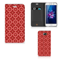 Huawei Y5 2 | Y6 Compact | Hoesje met Magneet | Batik Rood - thumbnail