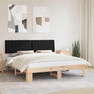Bedframe met Gevoerd Hoofdgedeelte Zwart 180 x 200 cm Bedframe met Gevoerd Hoofdgedeelte Zwart 180 x 200 cm