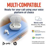 Poly Voyager Free 60+ True draadloze oordopjes, ruisonderdrukking voor heldere oproepen, actieve ruisonderdrukking, intelligente oplaadhoes met touch-bediening - thumbnail
