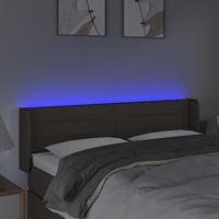 Hoofdbord LED 147x16x78/88 cm stof taupe - thumbnail