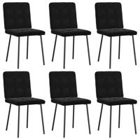 Eetkamerstoelen 6 st fluweel zwart - thumbnail