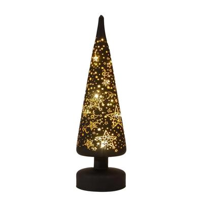 Kerstboompje glas met sterren 10led warm wit 30x9 cm zwart/goud Anna's Collection - Annas collection Kerstboompje glas met sterren 10led warm wit 30x9 cm zwart/goud Anna's Collection - Annas collection