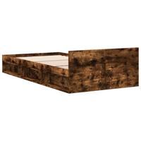Bedframe met lades bewerkt hout gerookt eikenkleurig 120x190 cm - thumbnail